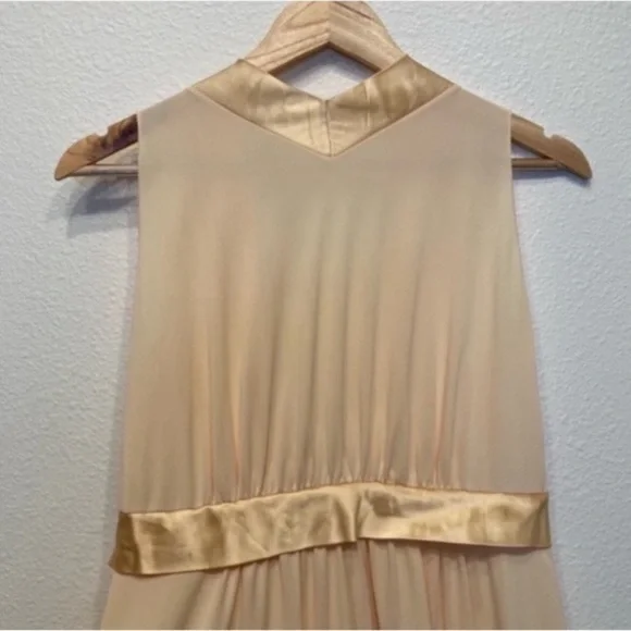 Beautiful Vintage golden yellow deep-V slip dress - Picture 4 of 16